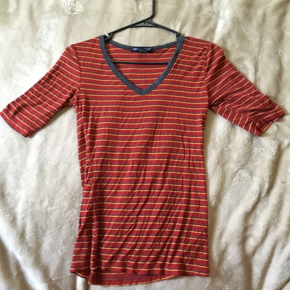 Autumn color striped tee